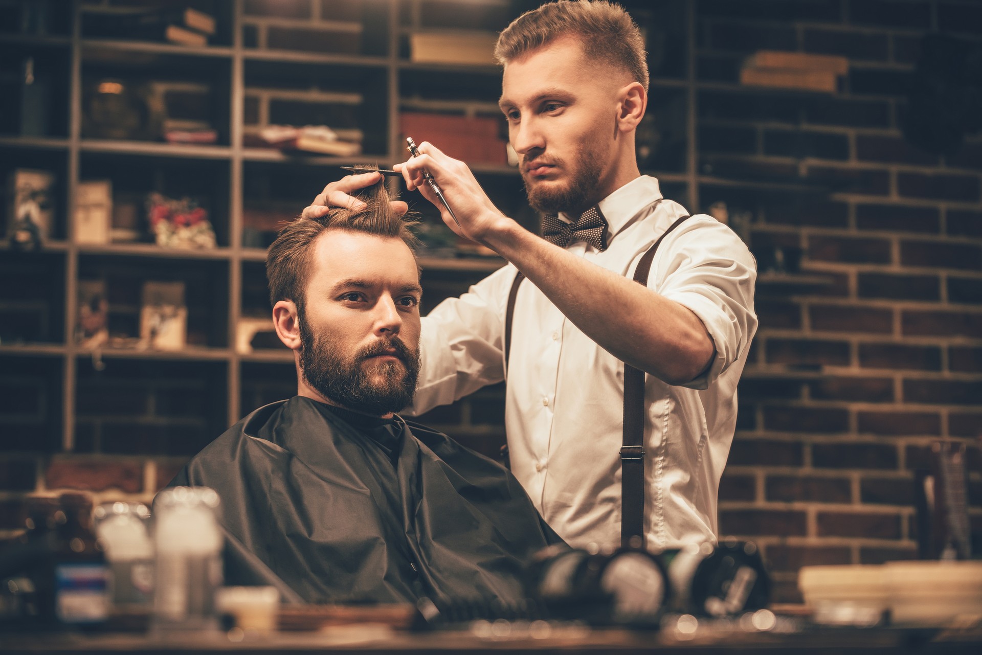 Making haircut look perfect.